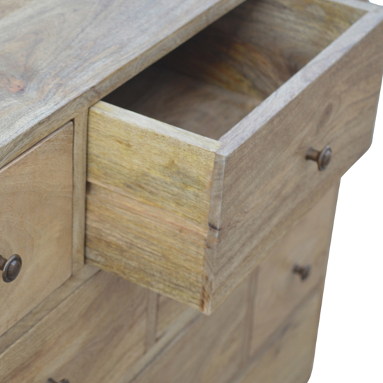 Neligh Wooden Chest Of Drawers In Natural Oak With 9 Drawers