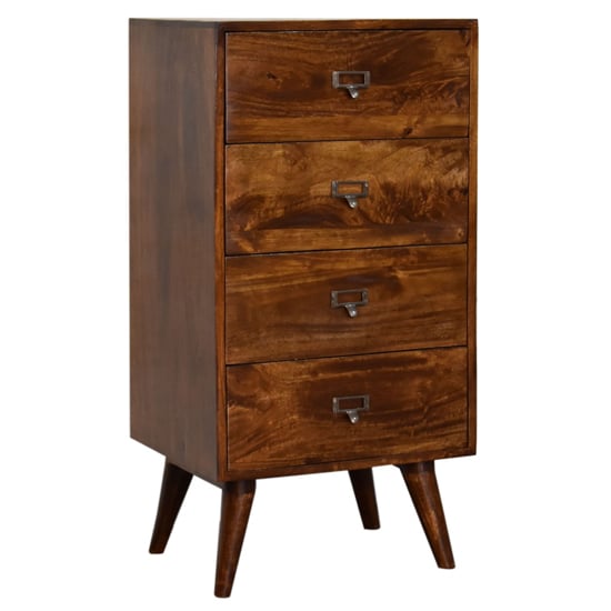 Photo of Neligh wooden filing cabinet in chestnut with 4 drawers