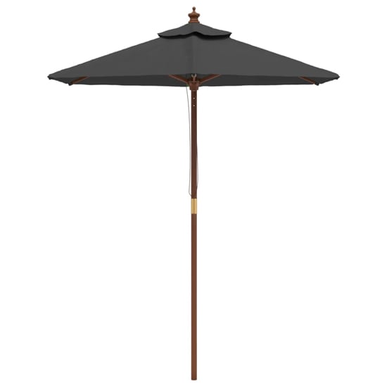 Nella Fabric Garden Parasol In Anthracite With Wooden Pole