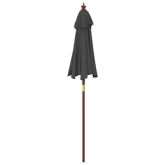 Nella Fabric Garden Parasol In Anthracite With Wooden Pole
