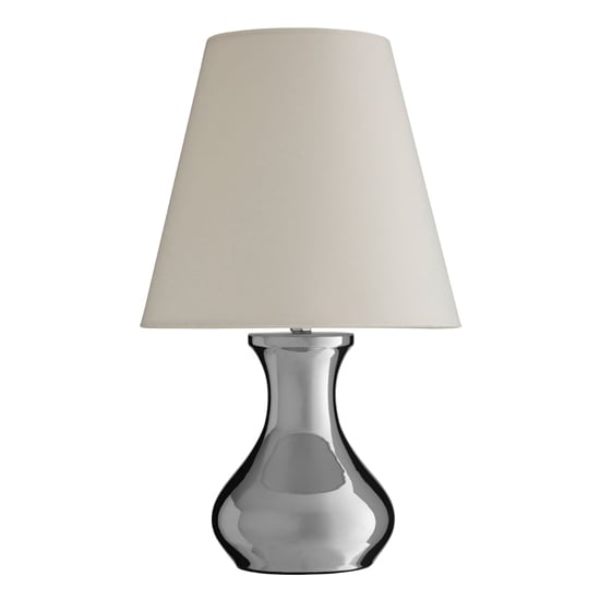Nellstrom White Fabric Shade Table Lamp With Chrome Base_1