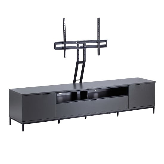 Clevedon Large Wooden TV Stand In Charcoal And Black