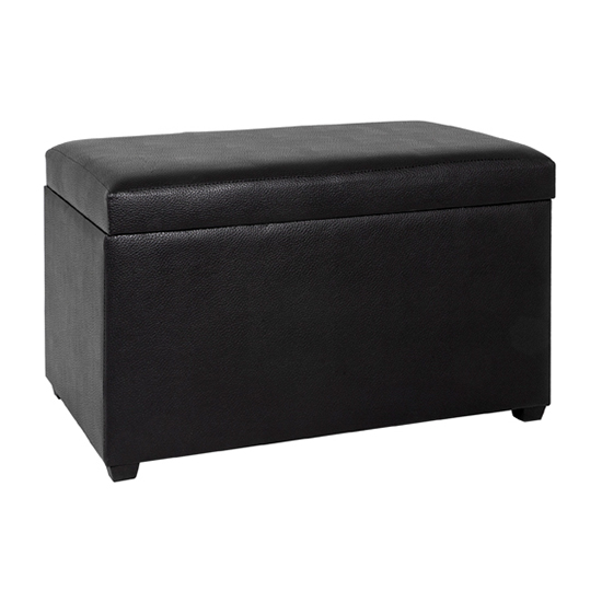 Photo of Nelsonville synthetic leather storage ottoman in black