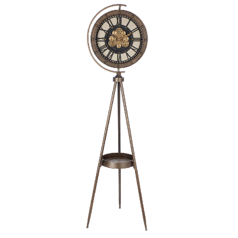 Nelzio Metal Heritage Table Clock in Antique and Copper