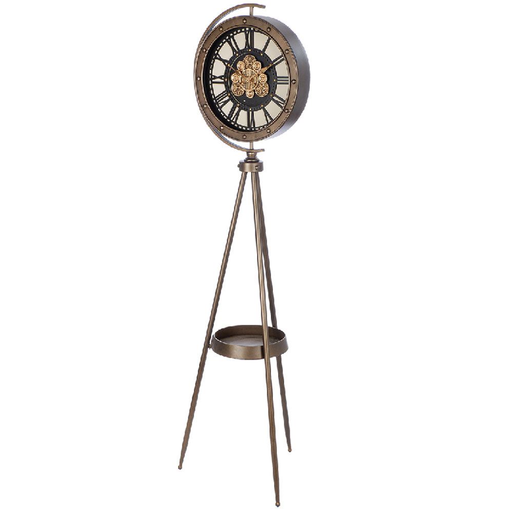 Nelzio Metal Heritage Table Clock in Antique and Copper