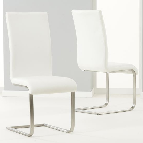 Nenque Ivory White Pu Leather Dining, White Ivory Upholstered Dining Chairs