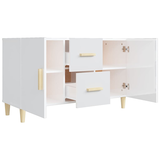 Neola High Gloss Sideboard With 2 Doors 2 Drawers In White_5