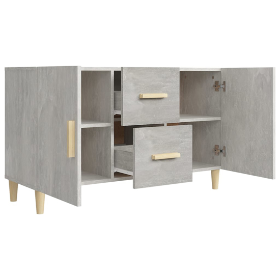 Neola Wooden Sideboard With 2 Door 2 Drawer In Concrete Effect_5