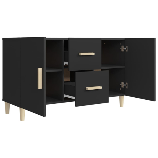 Neola Wooden Sideboard With 2 Doors 2 Drawers In Black_5