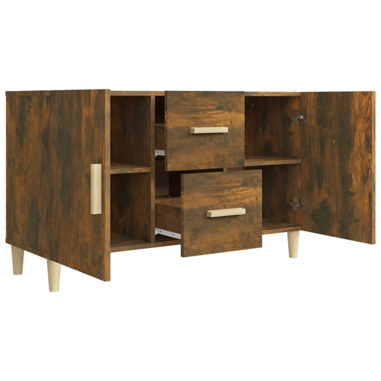 Neola Wooden Sideboard With 2 Doors 2 Drawers In Smoked Oak_5