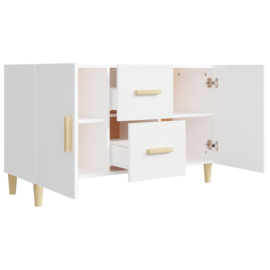 Neola Wooden Sideboard With 2 Doors 2 Drawers In White_5