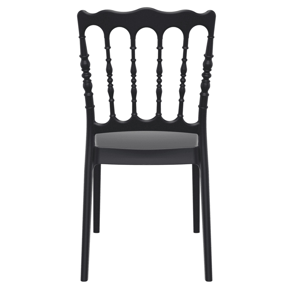 Nepean Black Outdoor Polypropylene Stacking Side Chairs In Pair
