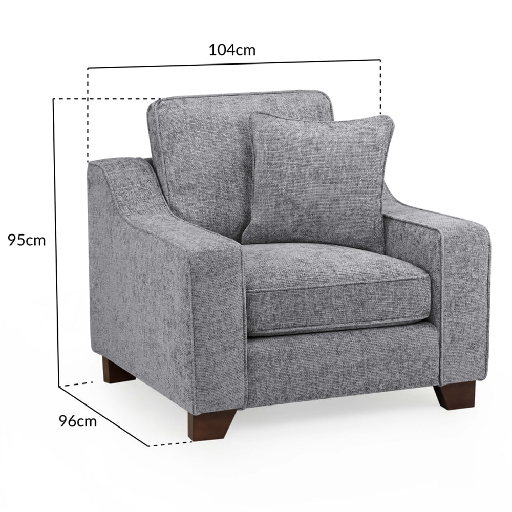 Nepean Fabric 1 Seater Sofa In Slate