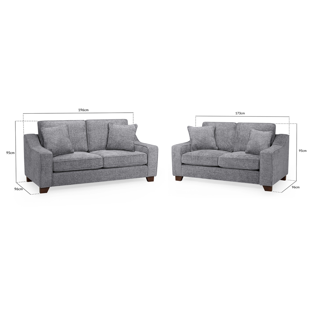 Nepean Fabric 3+2 Seater Sofa Set In Slate