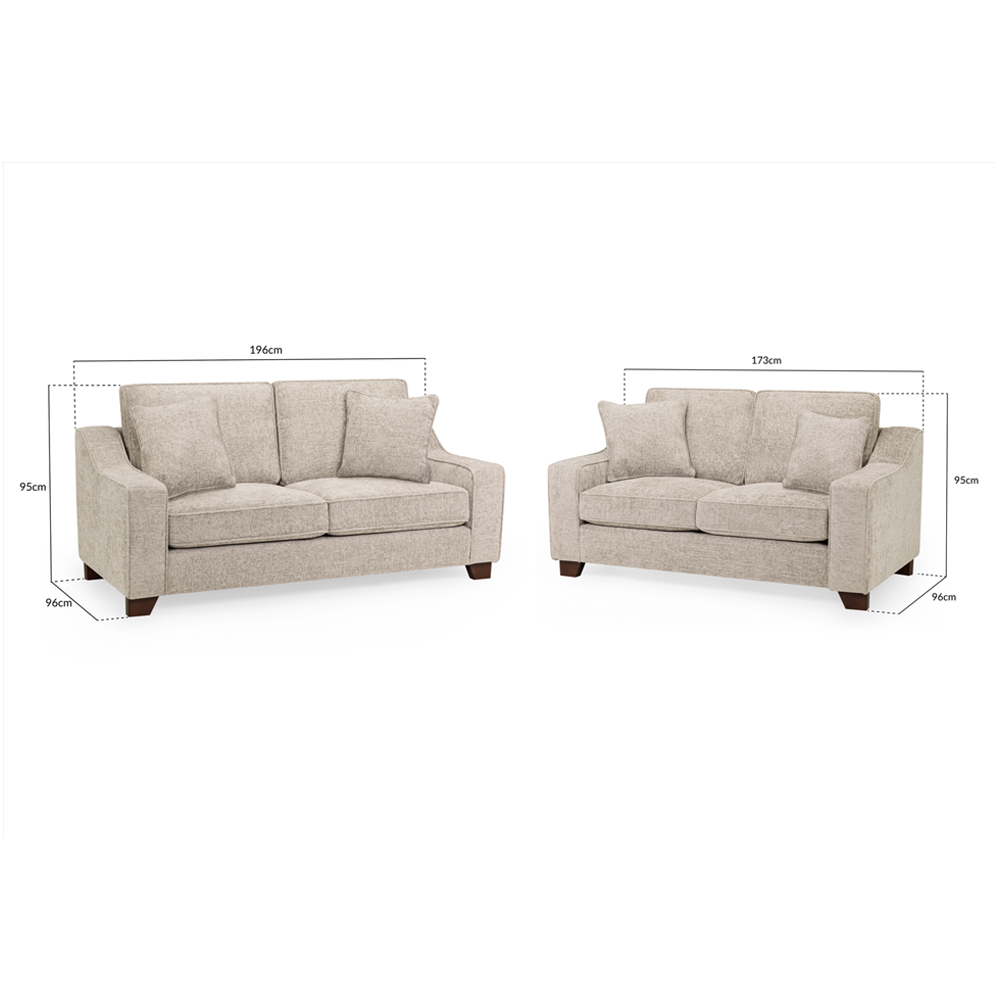 Nepean Fabric 3+2 Seater Sofa Set In Stone