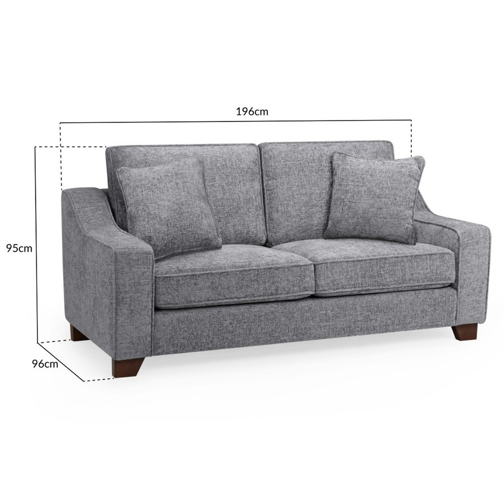 Nepean Fabric 3 Seater Sofa In Slate