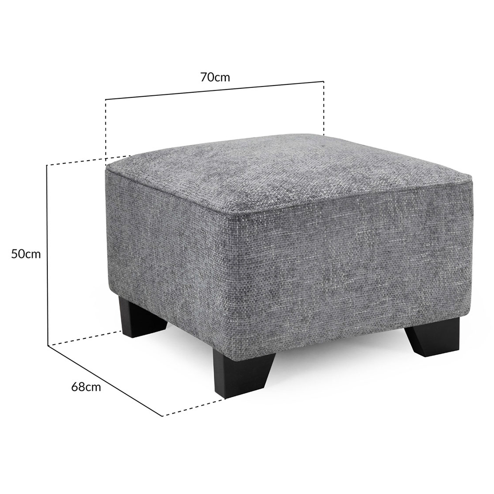 Nepean Fabric Foot Stool In Slate