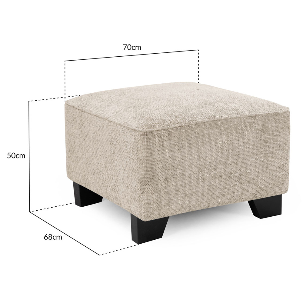 Nepean Fabric Foot Stool In Stone