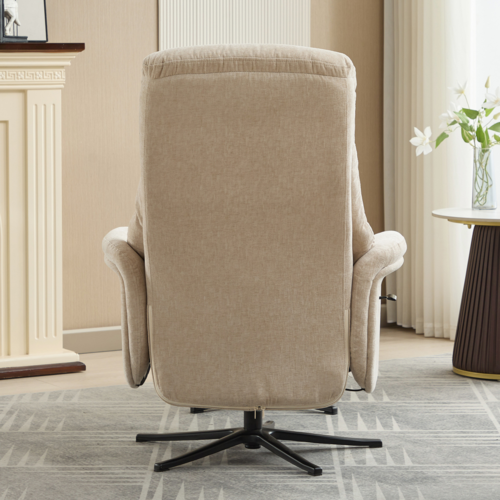 Nepean Fabric Recliner Chair With Stool In Barley