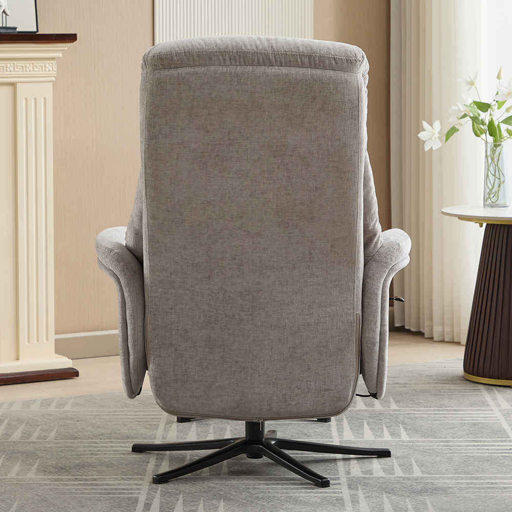 Nepean Fabric Recliner Chair With Stool In Cloud
