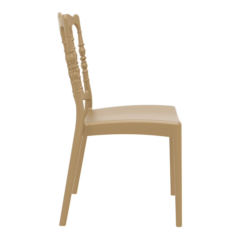 Nepean Gold Outdoor Polypropylene Stacking Side Chairs In Pair
