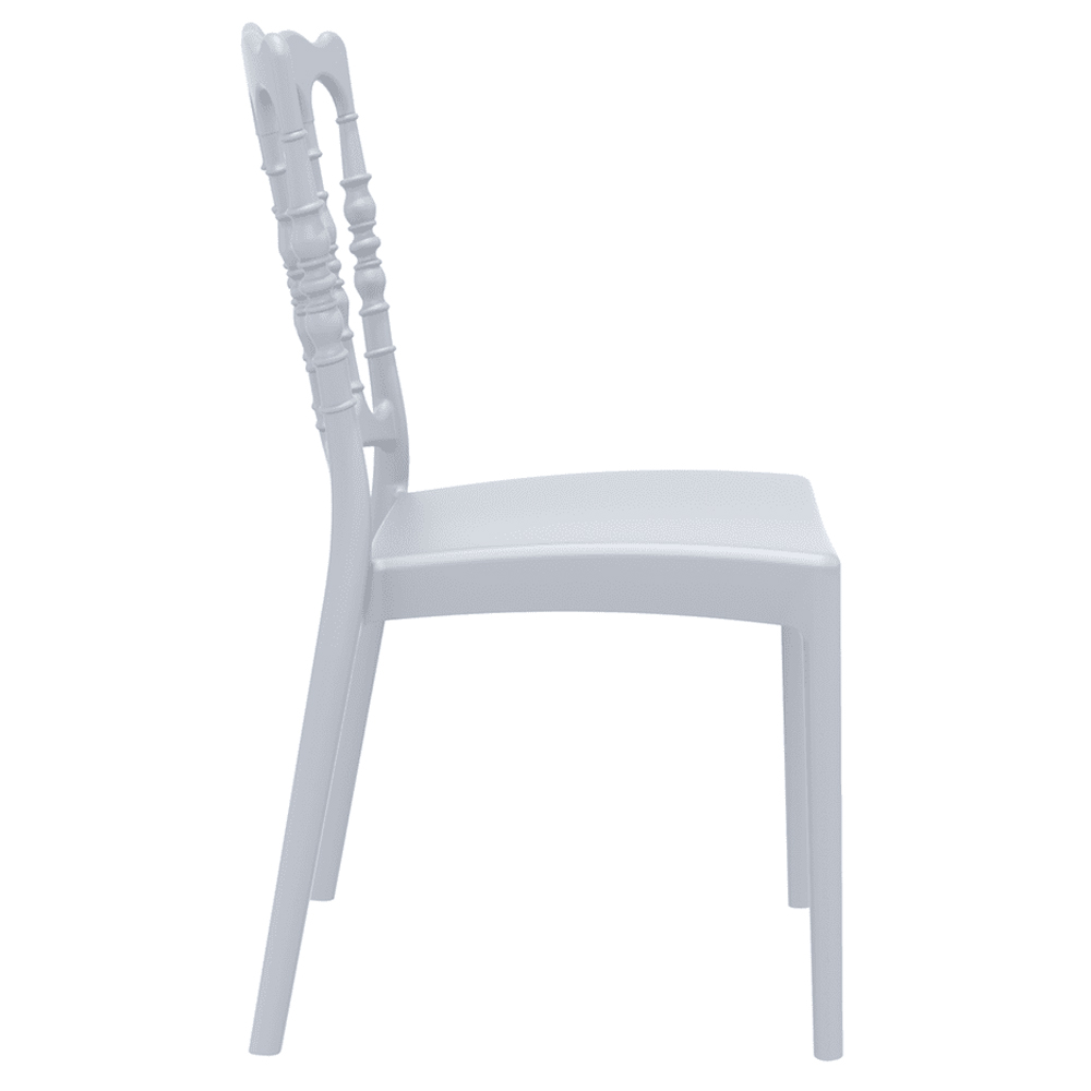 Nepean Silver Grey Outdoor Polypropylene Stacking Side Chairs In Pair