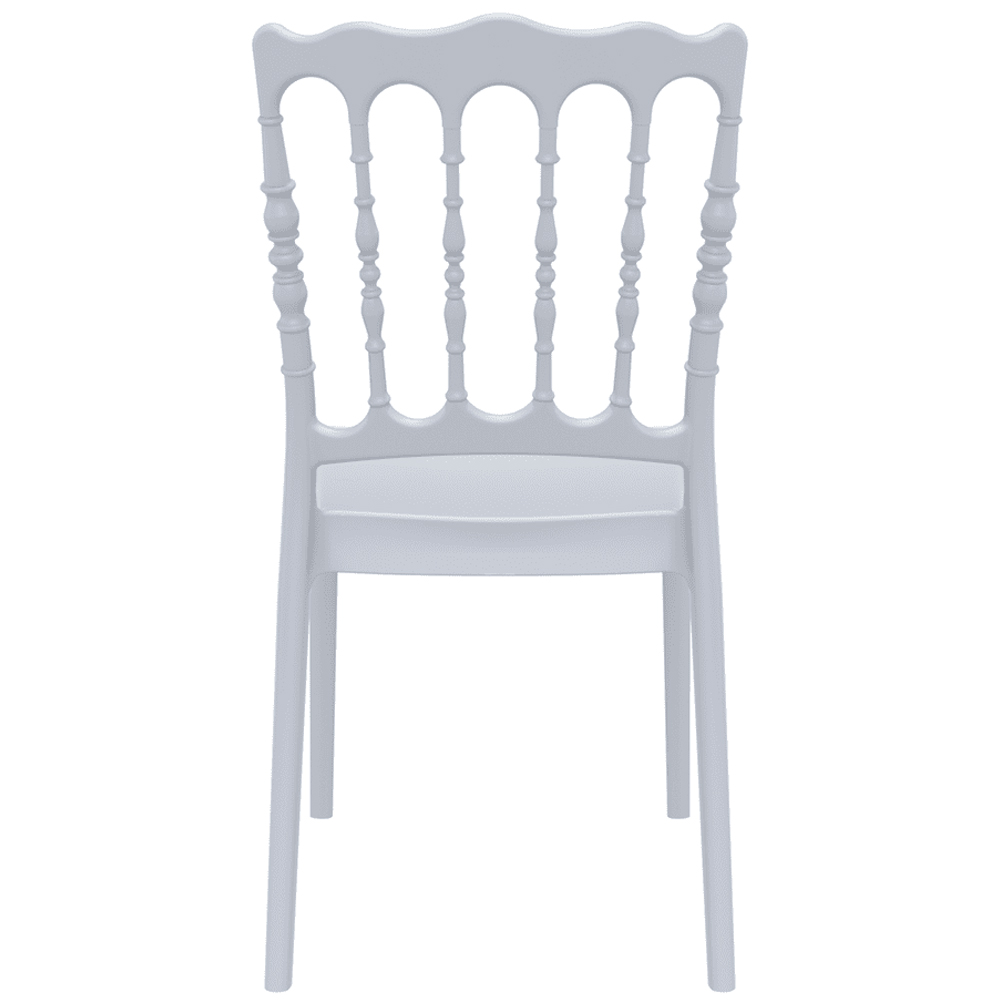 Nepean Silver Grey Outdoor Polypropylene Stacking Side Chairs In Pair