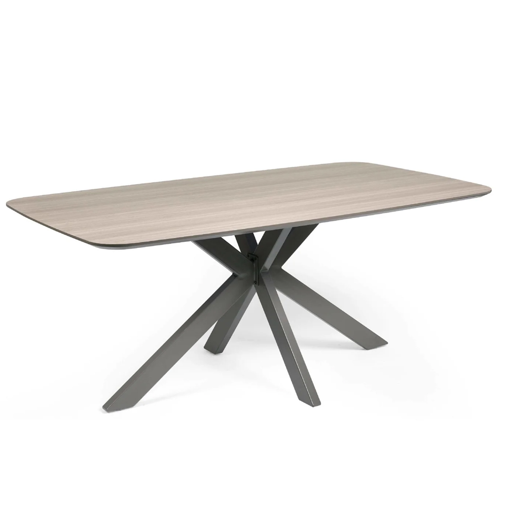 Nepean Taupe Wooden Rectangular Dining Table With 6 Ivory Chairs