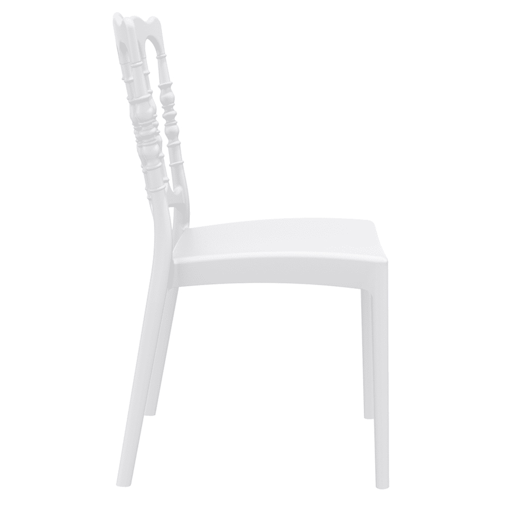 Nepean White Outdoor Polypropylene Stacking Side Chairs In Pair