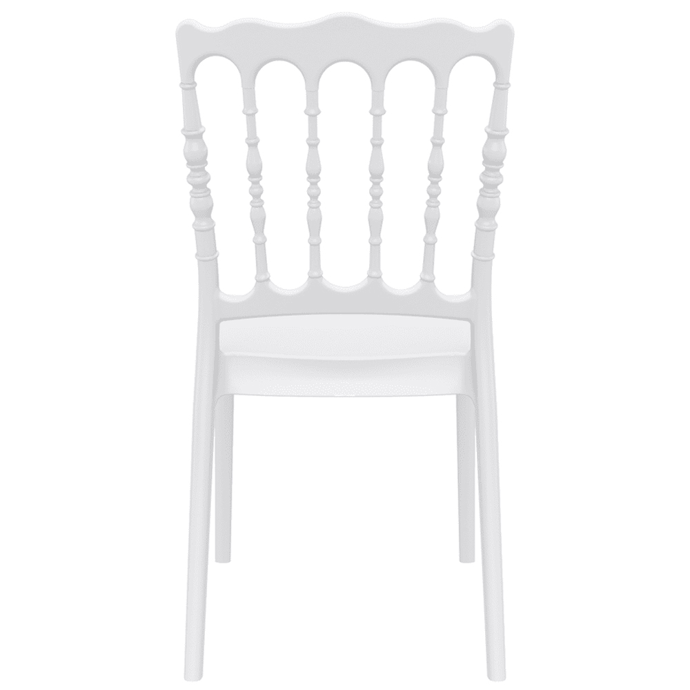 Nepean White Outdoor Polypropylene Stacking Side Chairs In Pair