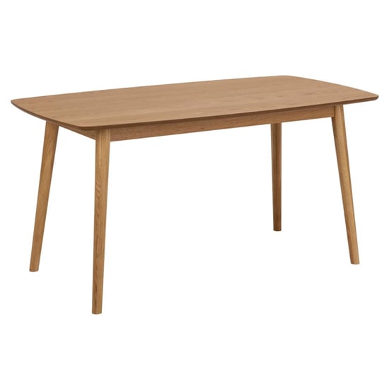 Photo of Nephi wooden dining table rectangular in oak