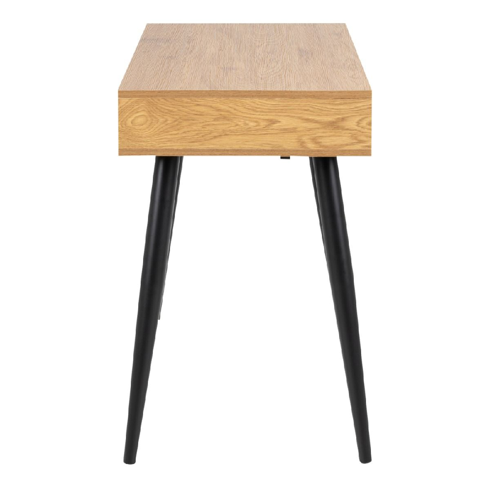 Nephi Wooden Laptop Desk With 3 Drawers In Oak And Black