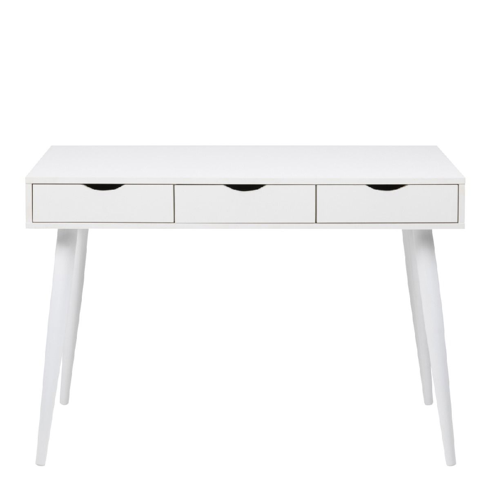 Nephi Wooden Laptop Desk With 3 Drawers In White