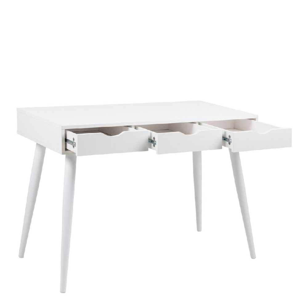 Nephi Wooden Laptop Desk With 3 Drawers In White
