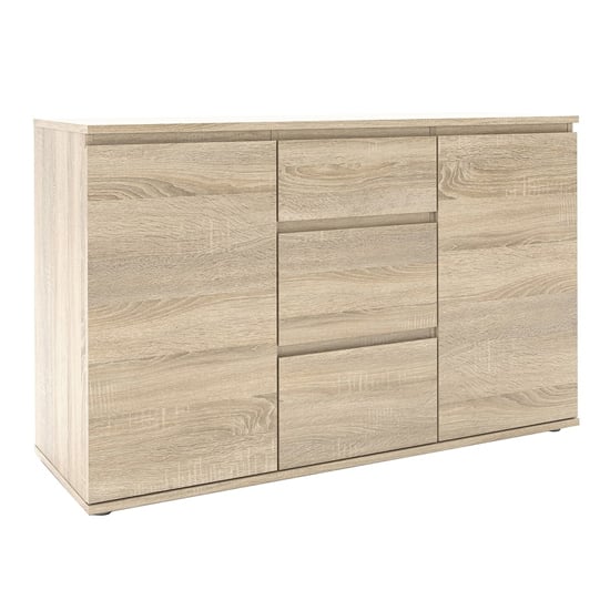 Read more about Naira wooden sideboard with 2 doors 3 drawers in oak