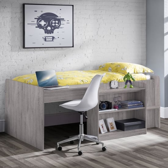 Product photograph of Nabila Midsleeper Bunk Bed With Computer Desk In Grey Oak from Furniture in Fashion