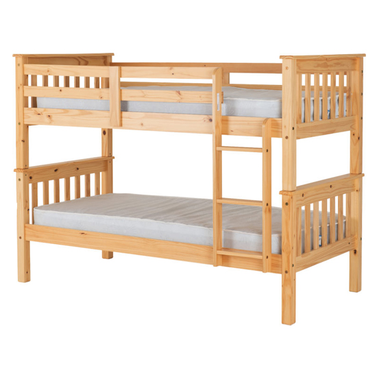 Nevada Wooden Single Bunk Bed In Oak Effect