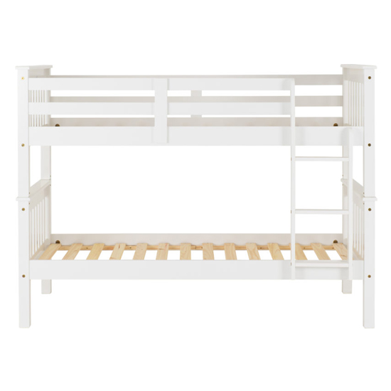 Nevada Wooden Single Bunk Bed In White_3