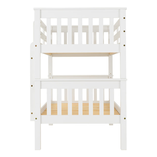Nevada Wooden Single Bunk Bed In White_4