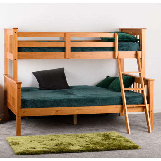 Nevada Wooden Triple Sleeper Bunk Bed In Antique Pine Furniture in
