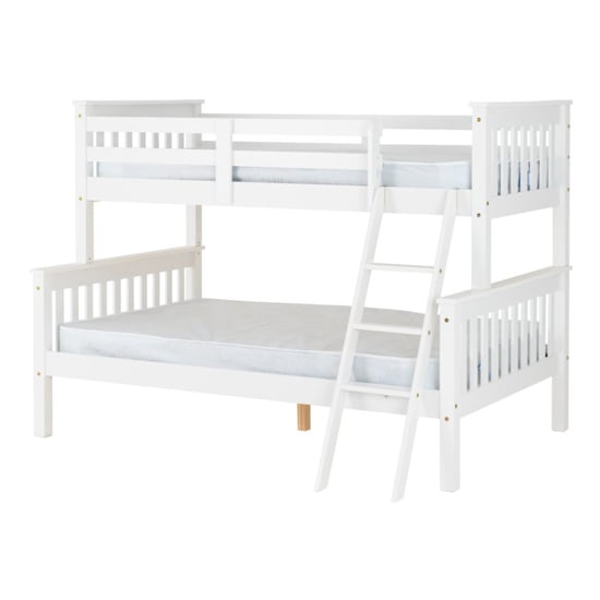 Nevada Wooden Triple Sleeper Bunk Bed In White_2