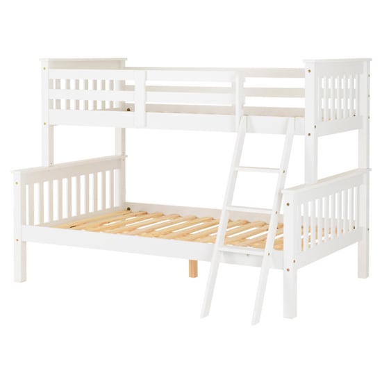 Nevada Wooden Triple Sleeper Bunk Bed In White_3
