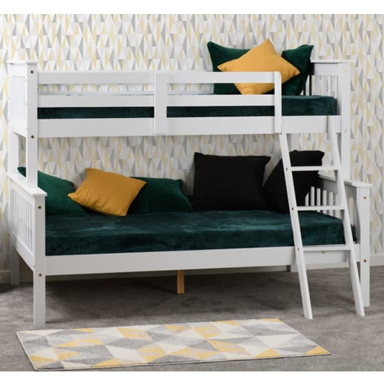 Photo of Nevada wooden triple sleeper bunk bed in white