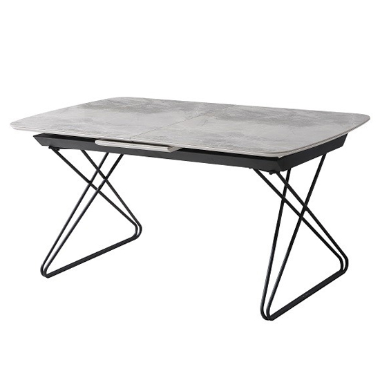 Nero Extending Wooden Ceramic Effect Dining Table In Grey Furniture