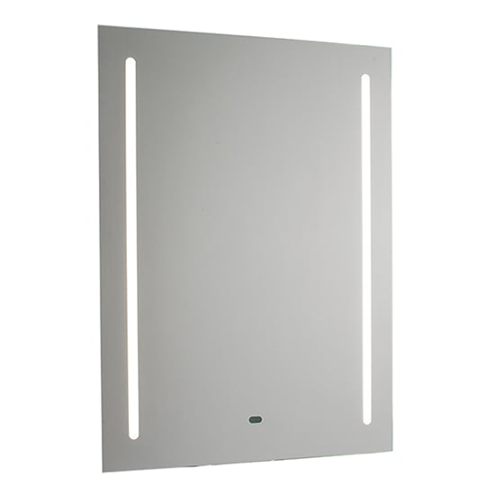 Nero LED Shaver Bathroom Mirror In Matt Silver