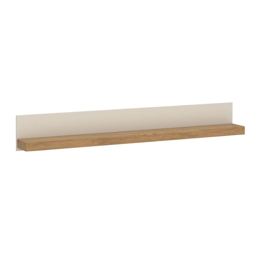 Nessa Large Wooden Wall Shelf in Cashmere and Stone Oak