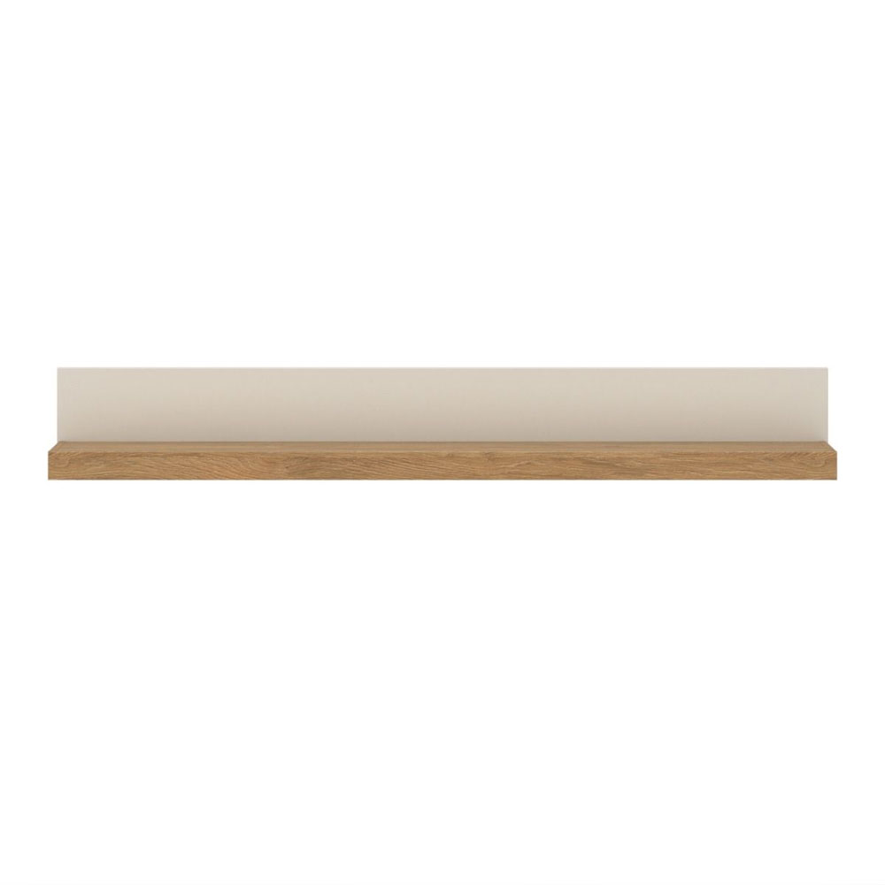 Nessa Large Wooden Wall Shelf in Cashmere and Stone Oak