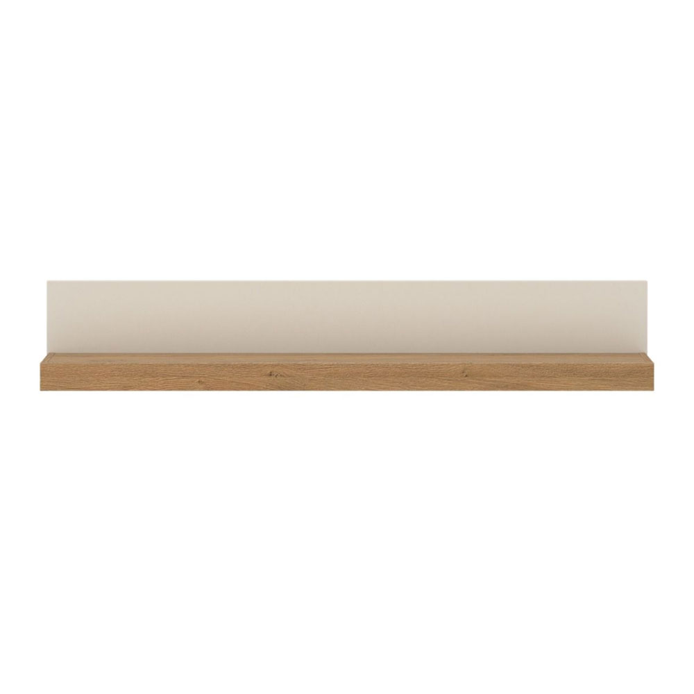 Nessa Small Wooden Wall Shelf in Cashmere and Stone Oak