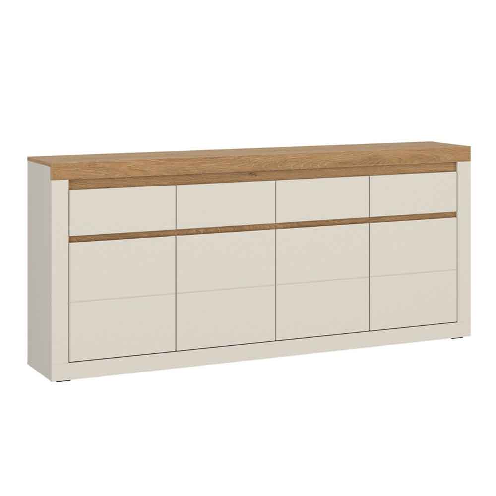 Nessa Wooden Sideboard 4 Doors 4 Drawers in Cashmere and Stone Oak with LED