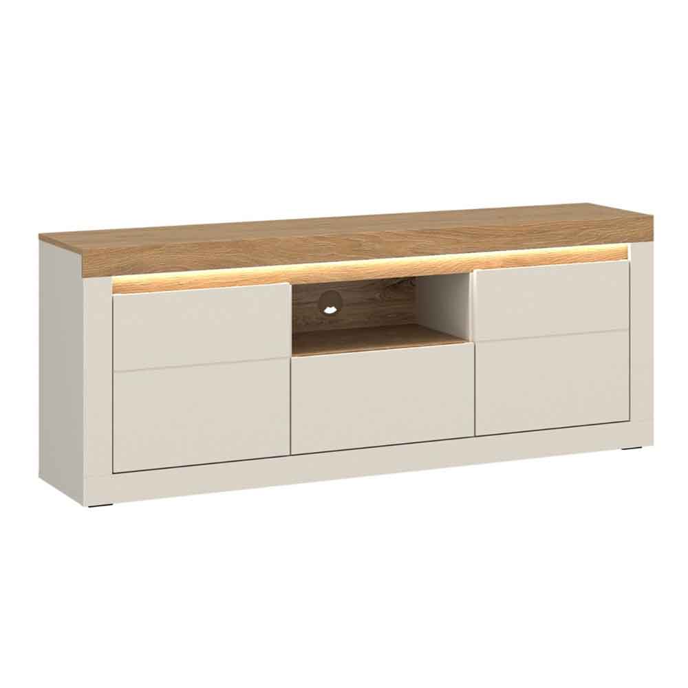 Nessa Wooden TV Stand 2 Doors 1 Drawer in Cashmere and Stone Oak with LED